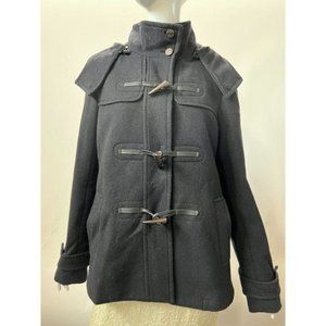 Gap Hooded Jacket  Medium Tall Black  Wool Blend Style 883044-00